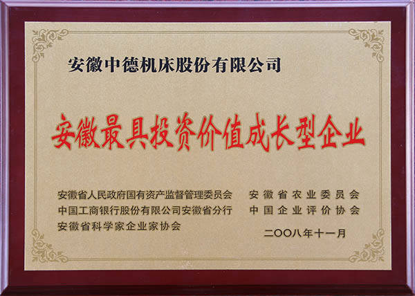 安徽省最具投資價值成長型企業 安徽省最具投資價值成長型企業